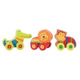 Orange Tree Toys - Drveni set vozalica- 3 životinje iz džungle