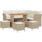 vidaXL Vrtna sedežna garnitura 9 pcs Bež poli ratan, (5000143249) | Shoptok.si