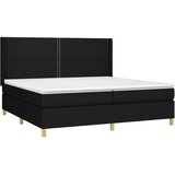  Krevet box spring s madracem LED crni 200x200 cm od tkanine | shoptok.hr