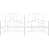 Metalni okvir kreveta uzglavlje i podnožje bijeli 193 x 203 cm | Shoptok.si