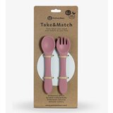 Petite&Mars Silikonska žlička in vilica 6 m+ Take&Match, Dusty Rose | Shoptok.si