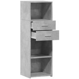 vidaXL Visoka omara betonsko siva 40x42,5x124 cm inženirski les | Shoptok.si