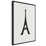  Slika - Eiffel Tower Simple Graphics in Black and White 40x60 U crnom drvenom okviru | shoptok.hr