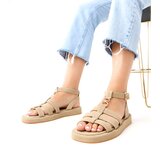  Dark beige gladiator sandals fastened at the ankle Nargiz | ePonuda.com