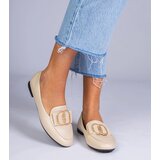 Gemre Beige women's loafers with gold decoration Frada | shoptok.hr