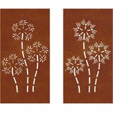  Vrtni zidni ukrasi 2 kom 105x55 cm čelik COR-TEN cvjetni uzorak | shoptok.hr