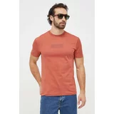 Calvin Klein Bombažna kratka majica moški, oranžna barva