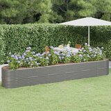  Povišena vrtna gredica od pocinčanog čelika 440x80x68 cm sivi | Eponuda.com