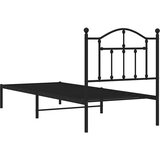 Metalni okvir za krevet s uzglavljem crni 90x200 cm | shoptok.hr