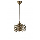 Opviq Vislica NEVRA, multicolor, metal/ staklo, promjer sjenila 26 cm, visina 65 cm , podesiva visina, E27 60 W, Nevra Büyük Tekli Sarı Bal Camlı | shoptok.hr