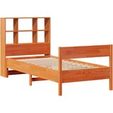 vidaXL Knjižna postelja brez vzmetnice vošč. rjava 100x200 cm borovina | Shoptok.si