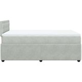 vidaXL Box spring postelja z vzmetnico svetlo siva 120x190 cm žamet | Shoptok.si