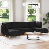  Set namještaja za dnevni boravak s jastukom 6 pcs Crna Tkanina | shoptok.hr