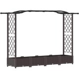  Povišeni krevet s mrežom i krovom Smeđa 207 x 40 x 126 cm PP | shoptok.hr