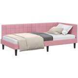  Kutni okvir kreveta Ružičasta 100 cm x 200 cm Baršun | shoptok.hr