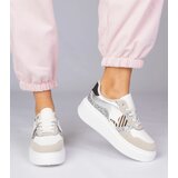 Gemre Beige sneakers with glitter and animal print Bertula | Shoptok.si