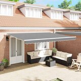 vidaXL Senčnik Bela 5 x 3 m Kovina | Shoptok.si