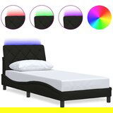 Okvir kreveta s LED-om bez madraca crni 90x190cm od tkanine | shoptok.hr