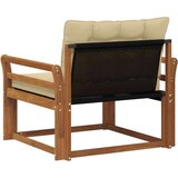  Set vanjskih sofa Čvrsto drvo akacije i Textilene Prirodna - Prirodno i bež Zakrivljeni | shoptok.hr