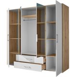 Modern Living Omara S Klasičnimi Vrati Lembo, Bela, Barva Hrasta | Shoptok.si
