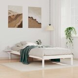 vidaXL Posteljni okvir s stranskimi omaricami Bela 100 x 220 cm | Shoptok.si