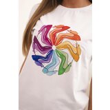 Kesi Women's cotton short-sleeve blouse with colorful print white | Shoptok.si