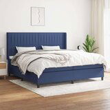  Box spring postelja z vzmetnico moder 200x200 cm blago, (20893941) Cene