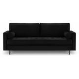 Milo Casa crna baršunasta sofa Santo, 219 cm