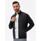 Ombre Men's unbuttoned jacket with quilted front - black | Shoptok.si