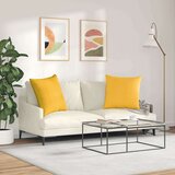 vidaXL Blazine za kavč 2 pcs Svetlo rumena 60 x 60 cm Žametna tkanina | Shoptok.si
