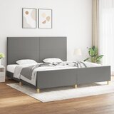 Maison Chic Posteljni okvir - Dvoposteljna postelja - Zakonska postelja brez vzmetnice temno siv 200x200 cm blago-J4442, (21765770) | Shoptok.si