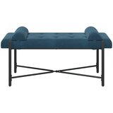  Klupa s gumbima i jastučićima Plava 110 x 40 x 46 cm Baršun | shoptok.hr