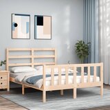 Maison Chic Posteljni okvir - Dvoposteljna postelja - Zakonska postelja brez vzmetnice 140x200 cm trdna borovina-J10813, (21769697) | Shoptok.si