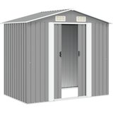  Vrtna kućica za pohranu siva metalna 204 x 132 x 186 cm | shoptok.hr
