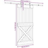  Klizna vrata NARVIK Prirodna i crna 95 x 210 cm (213,5 cm) | shoptok.hr