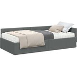  Kutni krevetni okvir s madracem Ostalo 2 pcs Siva tkanina | shoptok.hr