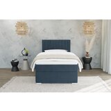 Ropez Tamno plavi tapecirani krevet s prostorom za odlaganje s podnicom 90x200 cm Bunny – | shoptok.hr