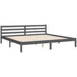 Okvir za krevet s uzglavljem sivi 200 x 200 cm od masivnog drva | shoptok.hr