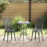 Bistro set za vrt 3 kom. Crna Aluminij Cijene