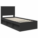  Krevetna konstrukcija Crna 90 x 200 cm Čvrsto borovo drvo | shoptok.hr