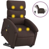 Maison Chic Električni masažni naslanjač - Relax naslanjač s funkcijo vstajanja temno rjav, (22042597) Cene