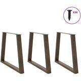  Noge za jedilno mizo v obliki črke V, 3 kosi, naravno jeklo, 70 x (72-73,3) cm, jeklo, (22123766) | Shoptok.si