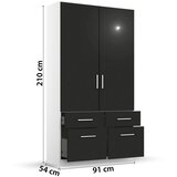 Rauch Möbel omara s klasičnimi vrati, siva, bela | Shoptok.si