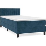Box spring krevet s madracem tamnoplavi 100x200 cm baršunasti | shoptok.hr