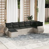 vidaXL 7-dijelni set vrtnih sofa svjetlosivi od poliratana | shoptok.hr