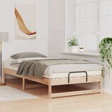 Krevetna konstrukcija Smeđa 100 x 210 cm Čvrsto borovo drvo | shoptok.hr