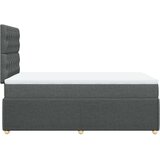 vidaXL Box spring postelja z vzmetnico temno siva 120x200 cm blago | Shoptok.si