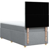 vidaXL Box spring postelja z vzmetnico svetlo siv 100x200 cm blago, (21292081) | Shoptok.si