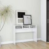 The Living Store Konzolna mizica visok sijaj bela 105x30x80 cm iverna plošča - Konzolna Mizica, (21836053) | Shoptok.si