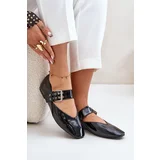 FI1 Lacquered Ballerinas With Strap Black Azirae